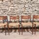 Set of 4 Scandinavian teak and rope chairs from the 60s