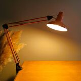 Lampe d'architecte orange années 50