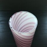 Two-tone pink glass vase