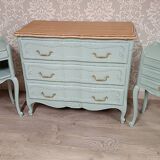 Louis XV style chest of drawers and bedside tables.