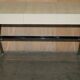 Vintage writing desk with chrome X-shaped top and patinated crocodile leather.