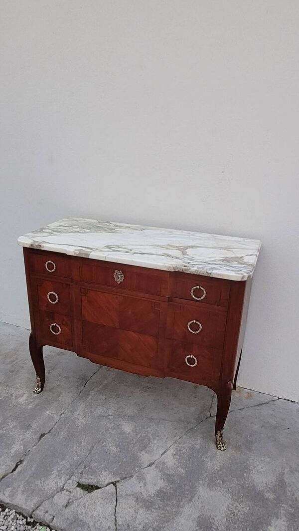 Commode Transition Louis XV Louis XVI bois de rose 19ème