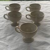 5 stoneware cups, vintage and design