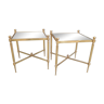 Pair of brass sofa tables neoclassical style