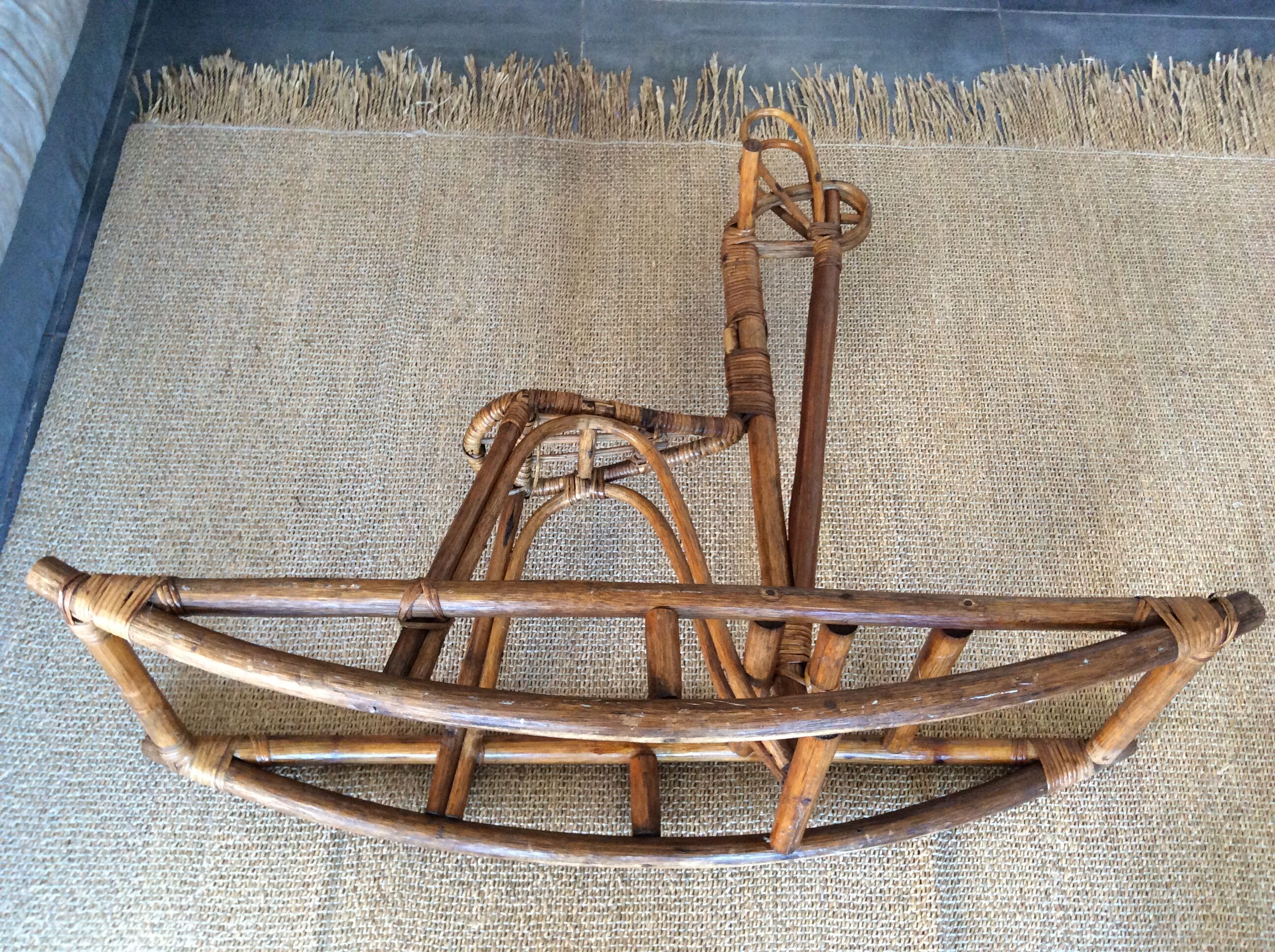 Rattan rocking horse