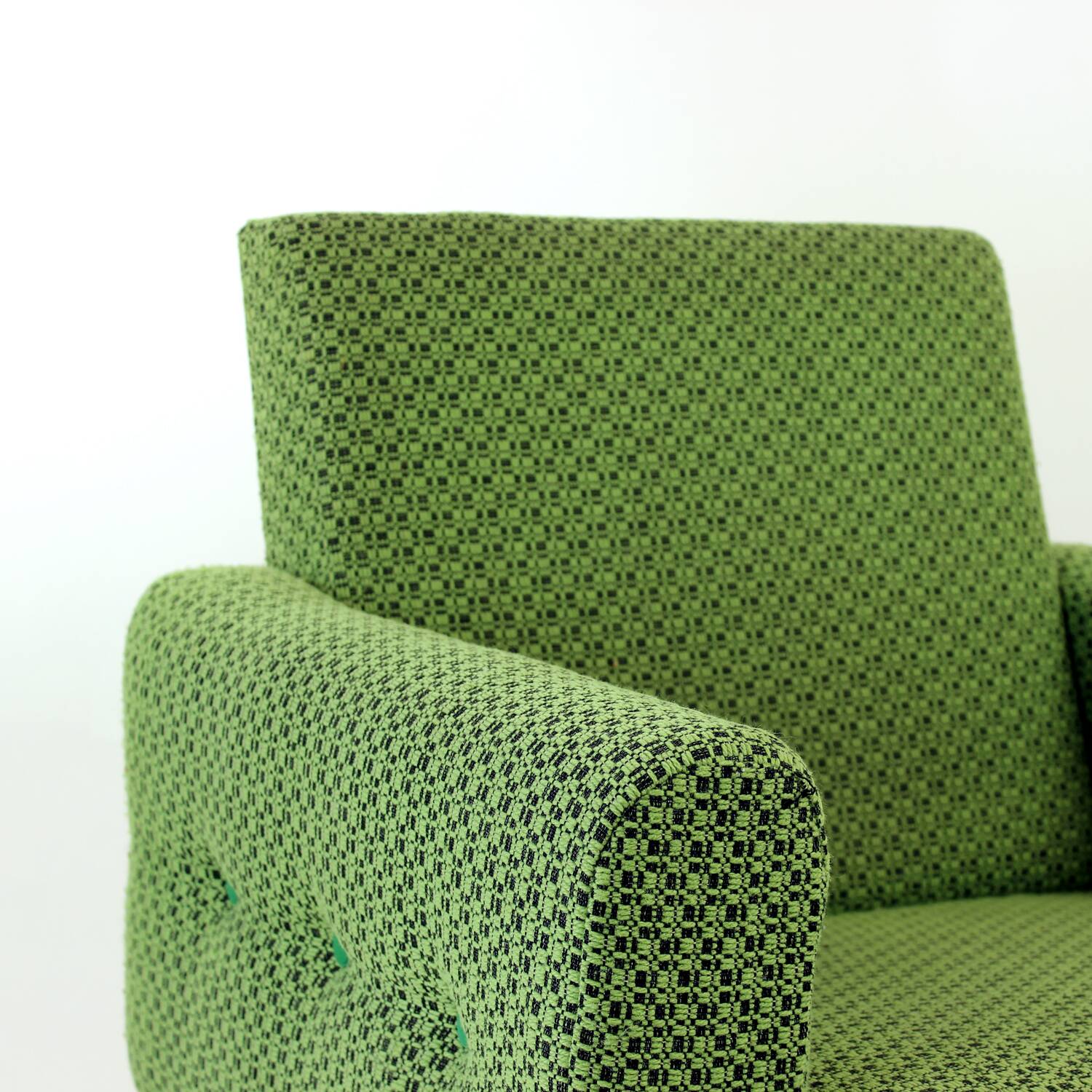 Midcentury Armchair In Fabric & Beech, Czechoslovakia 1960s