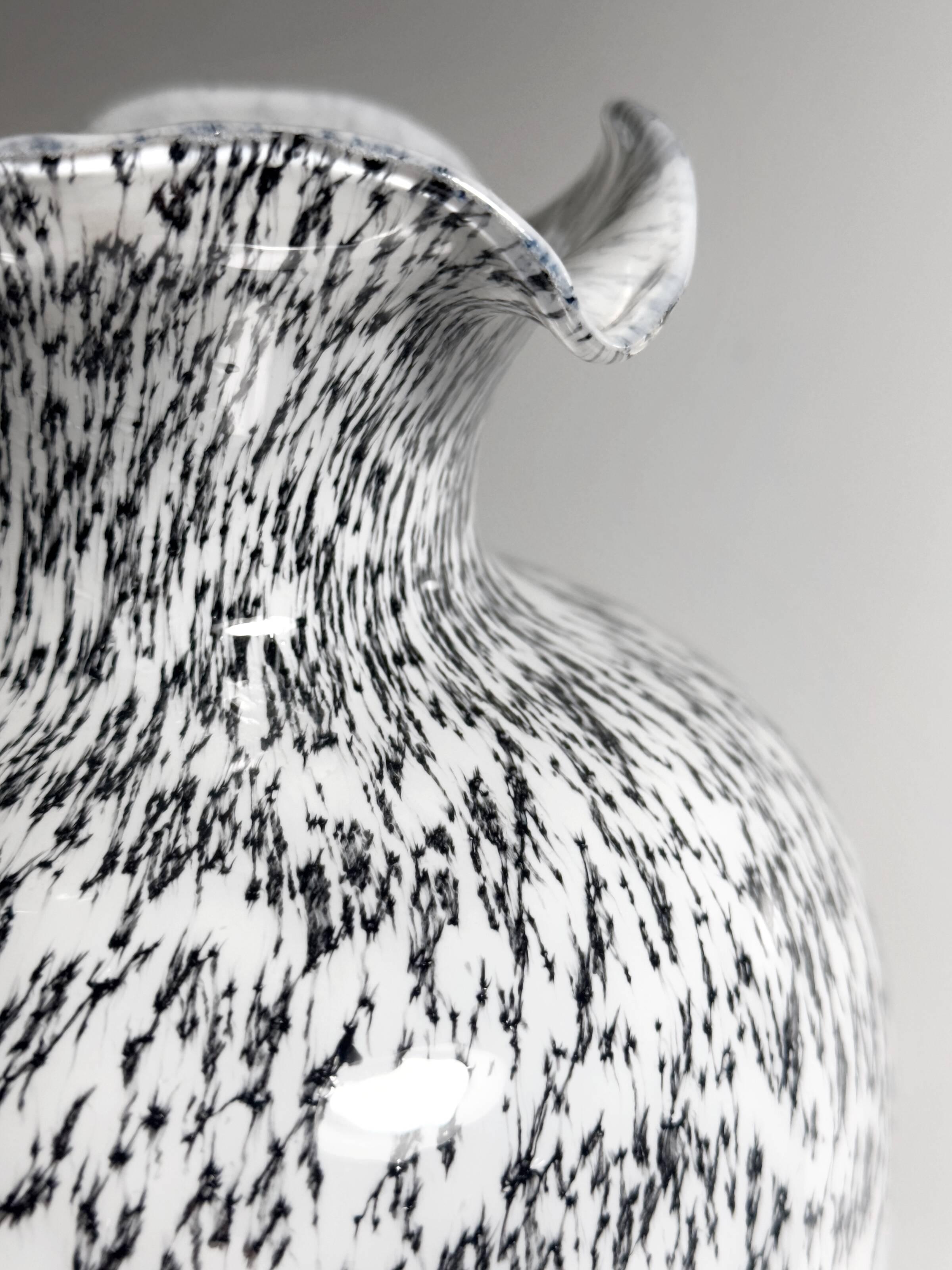 Grey speckled Murano glass vase - 1980s