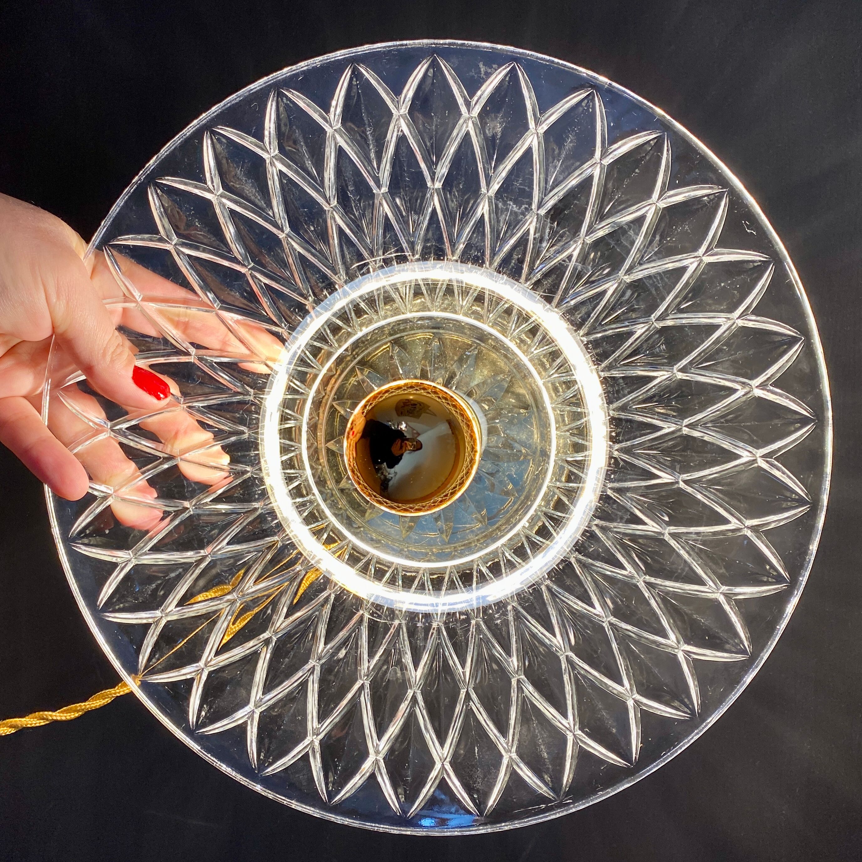 Vintage lampshade in chiseled glass