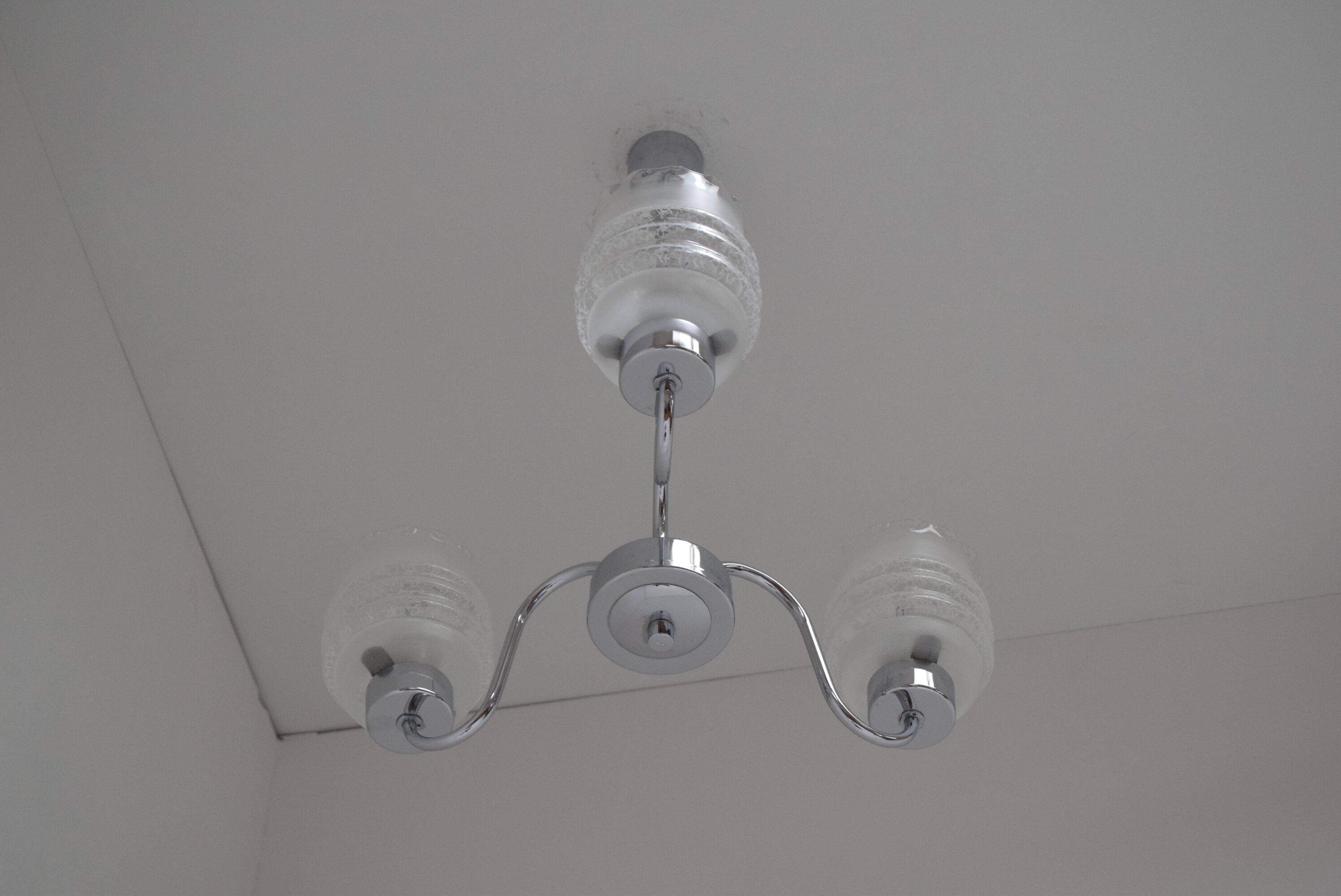 Mid-century Chrome Chandelier, Czechoslovakia,1970’s.