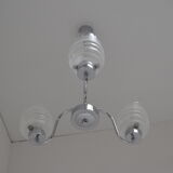 Mid-century Chrome Chandelier, Czechoslovakia,1970’s.