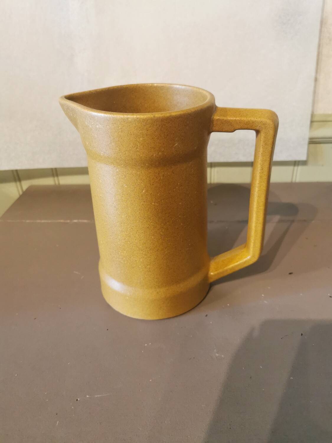 Vintage pitcher Sarreguemines 70s Stoneware