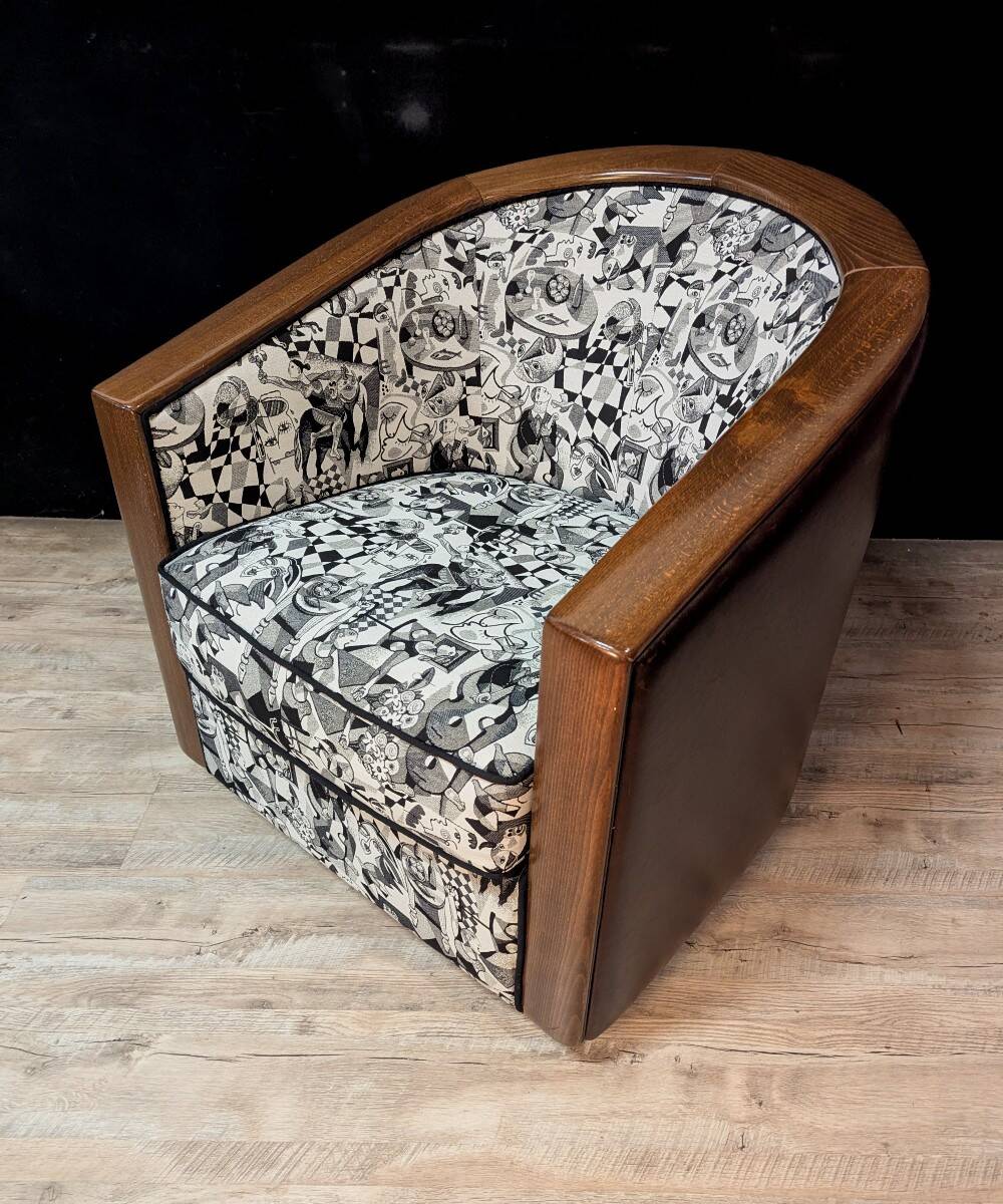 Art Deco swivel armchair
