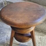 Vintage French adjustable beech stool, 1950s
