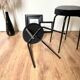 Black and white stools