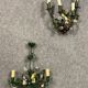 Chandelier and its wall lamp in braided iron and slurry art deco era
