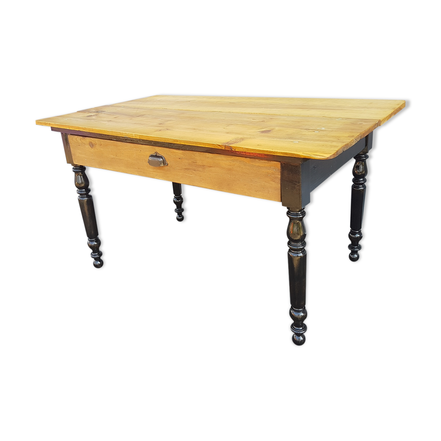 Table pine two-tone black and honey