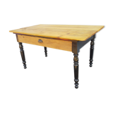 Table pine two-tone black and honey