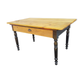Table pin bicolore noir et miel