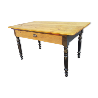 Table pine two-tone black and honey