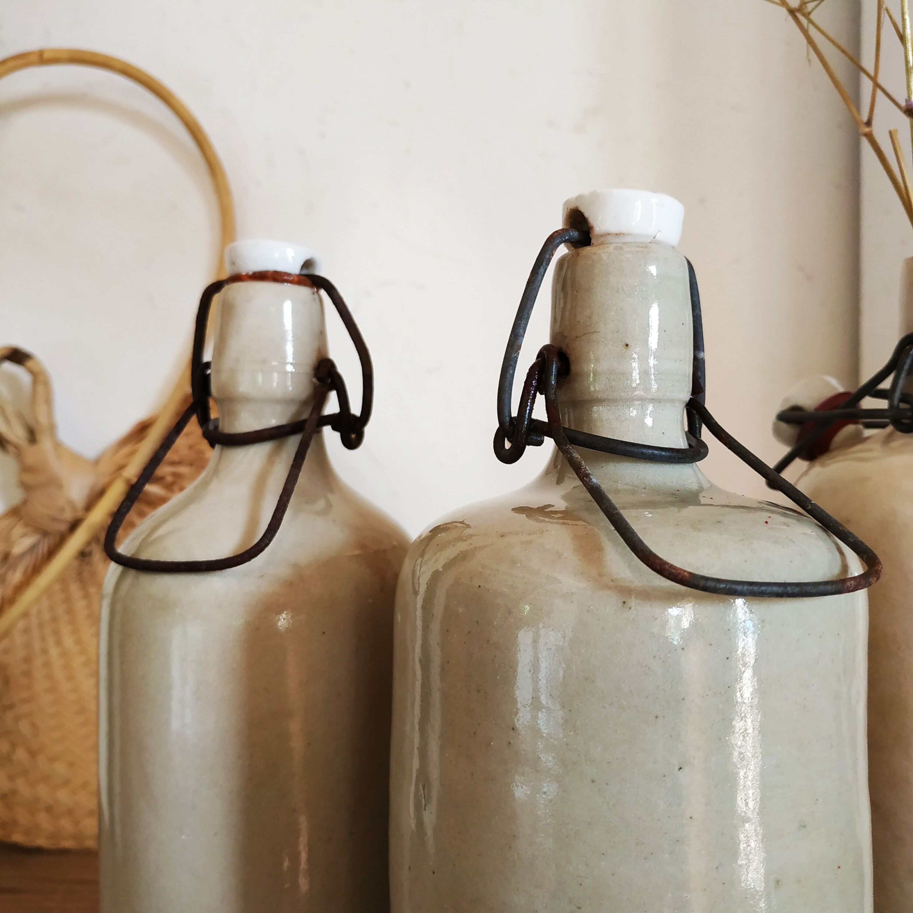 Lot of three old sandstone bottles