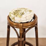 Ensemble de trois tabourets bar en rotin des années 1970