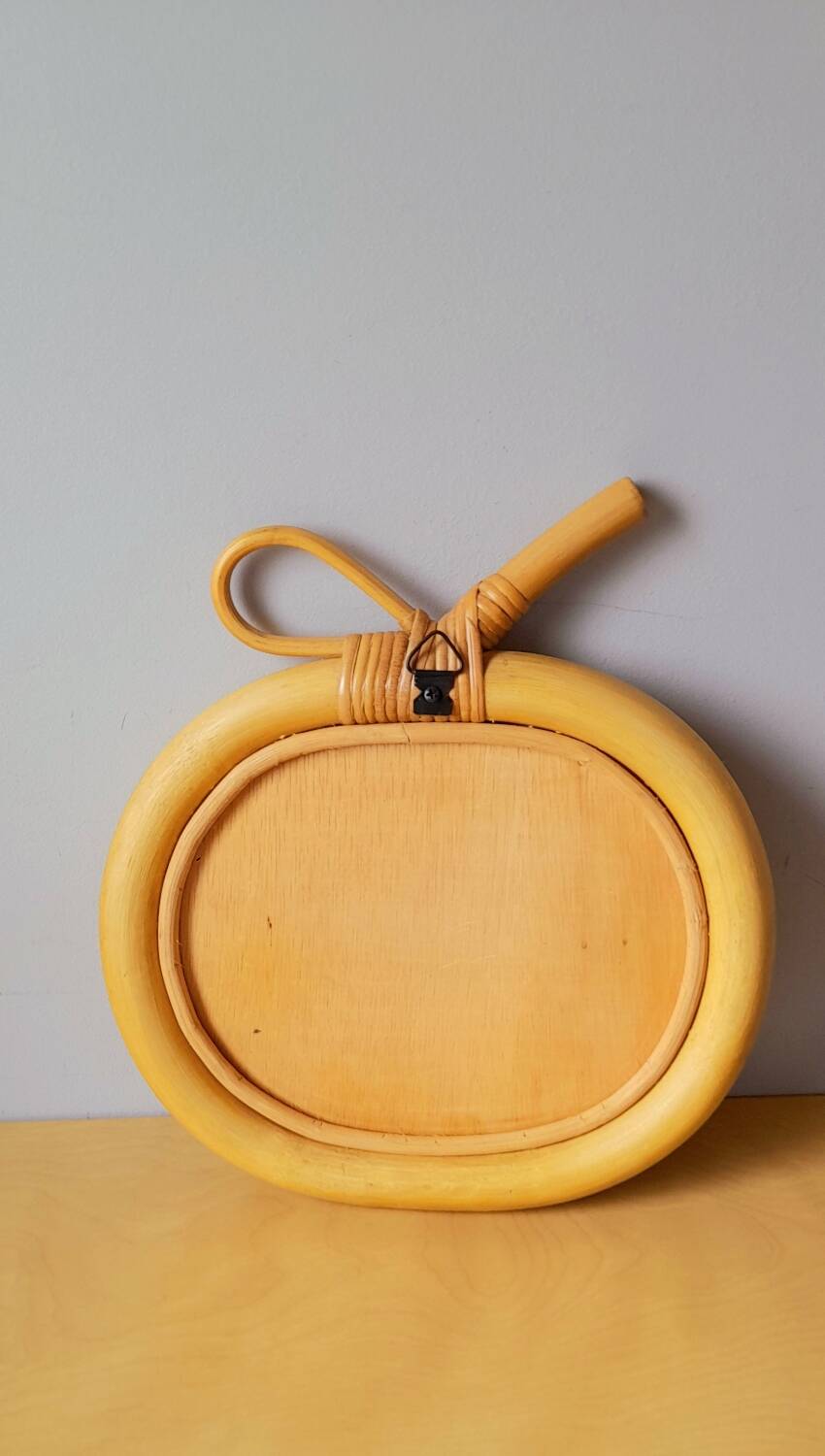 Rattan Apple Mirror