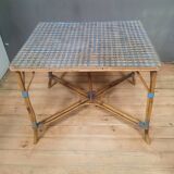 "1900" table in bamboo and wicker