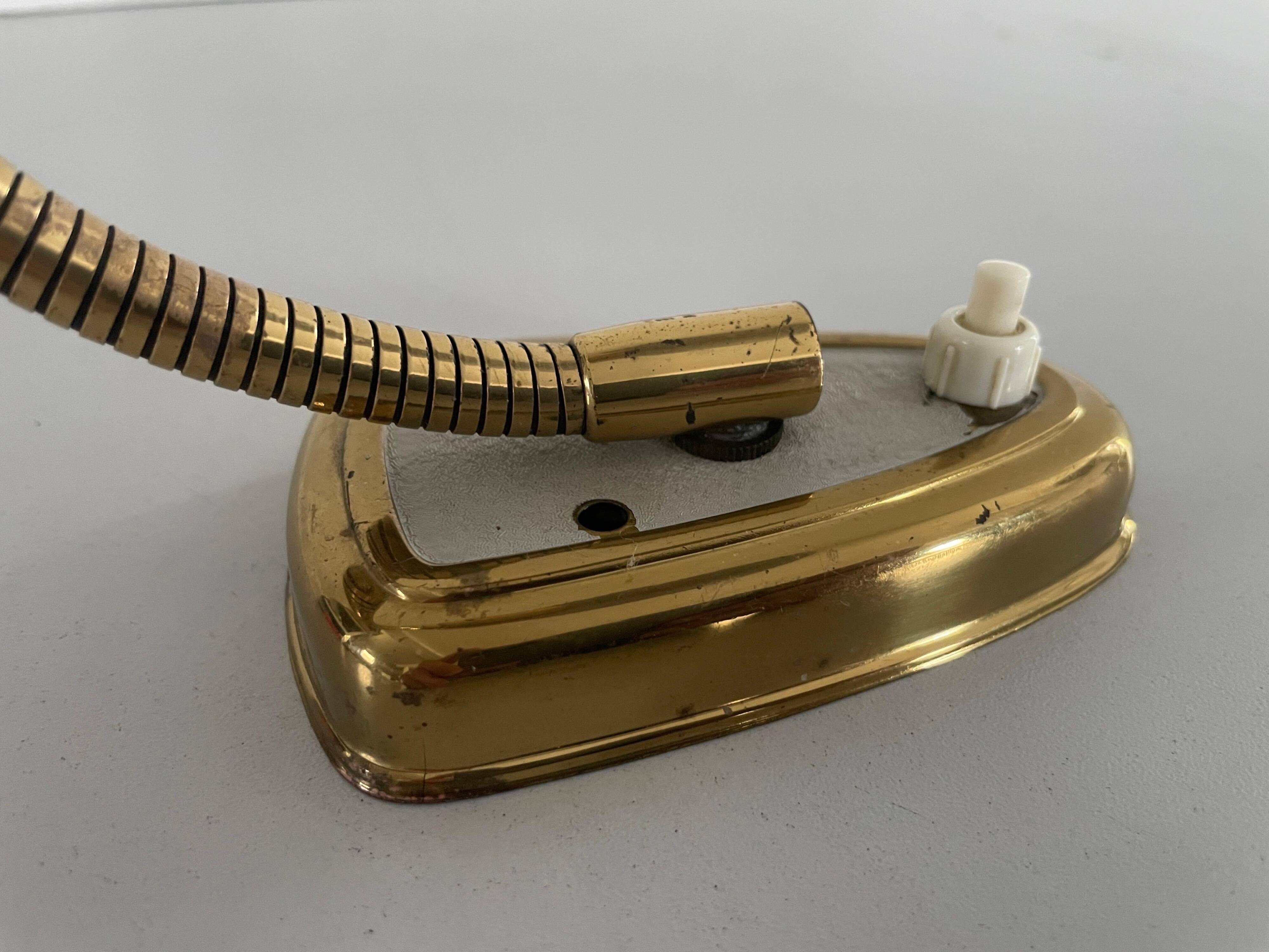 Pair of grey metal and brass wall lights, 1960s, Germany