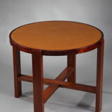 Small round table in cherry and mahogany from the 1930s