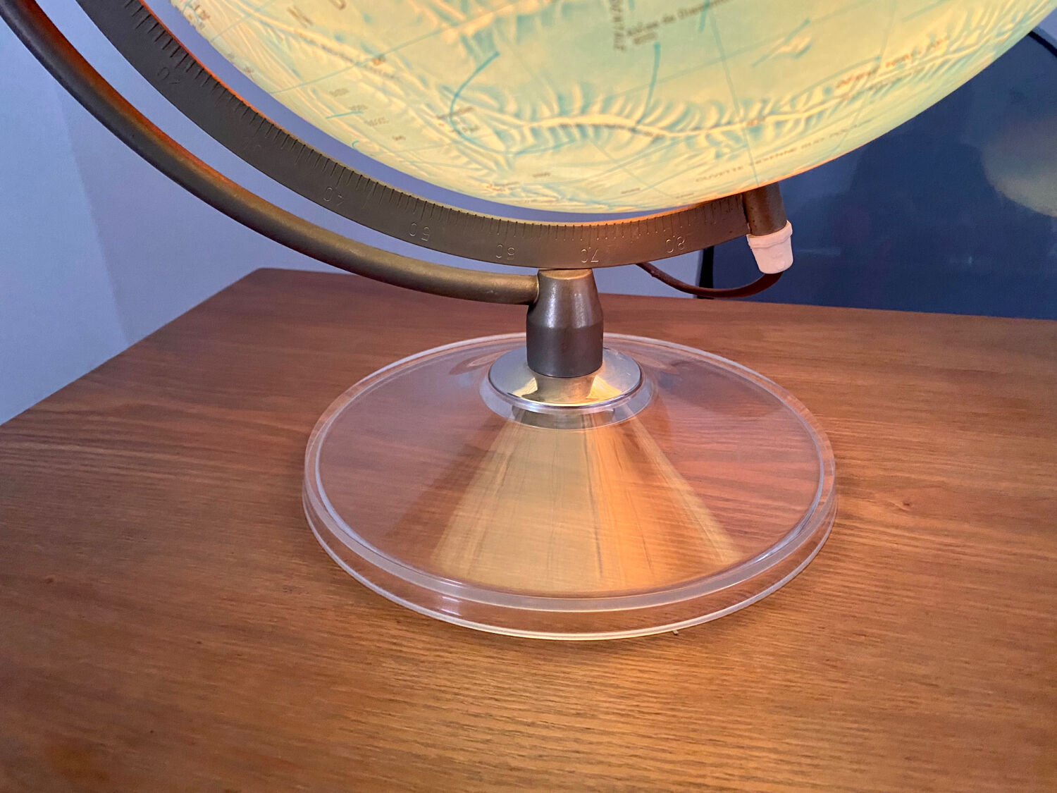World map lamp Scan-globe Denmark vintage 1972 swivel & tiltable