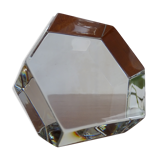 Baccarat crystal paper press - Signed hexagonal block