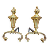 Gilded bronze andirons