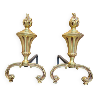 Gilded bronze andirons