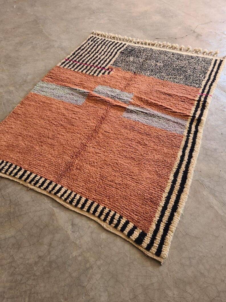 Handmade pure wool rug, size 150 x 250 cm