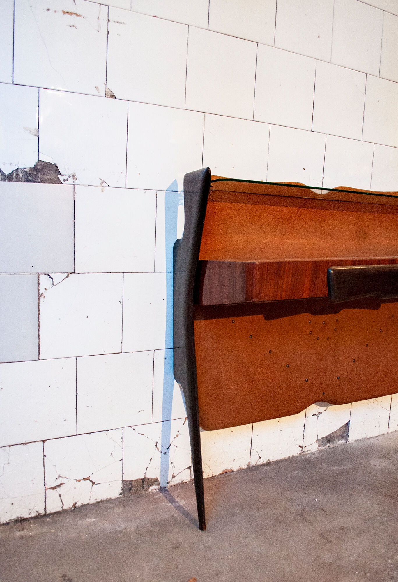 Vintage wooden console Italy 1950s