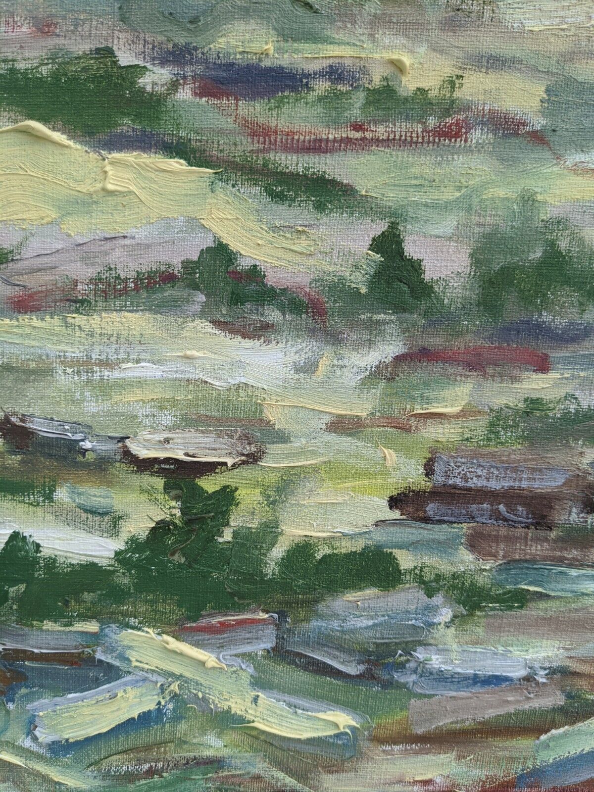 'Grasslands' - Vintage Mid Century Swedish Framed Oil Painting