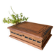 Carved wooden box with key
