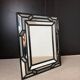 Black lacquered mirror with glazing bars – Deknudt – Belgium, circa 1980