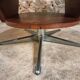 Vintage French Cherry Wood Coffee Table with Rotating Top - 1960s Round Shape on Iron Base Ø80cm