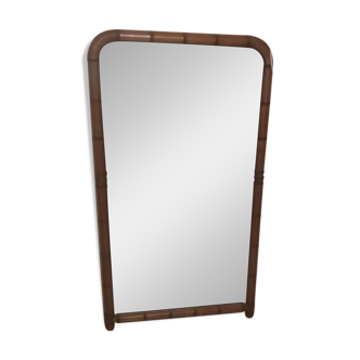 Carved wooden bamboo mirror