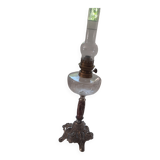 Kerosene lamp. Rerre, marble and silver regulates with face patterns.