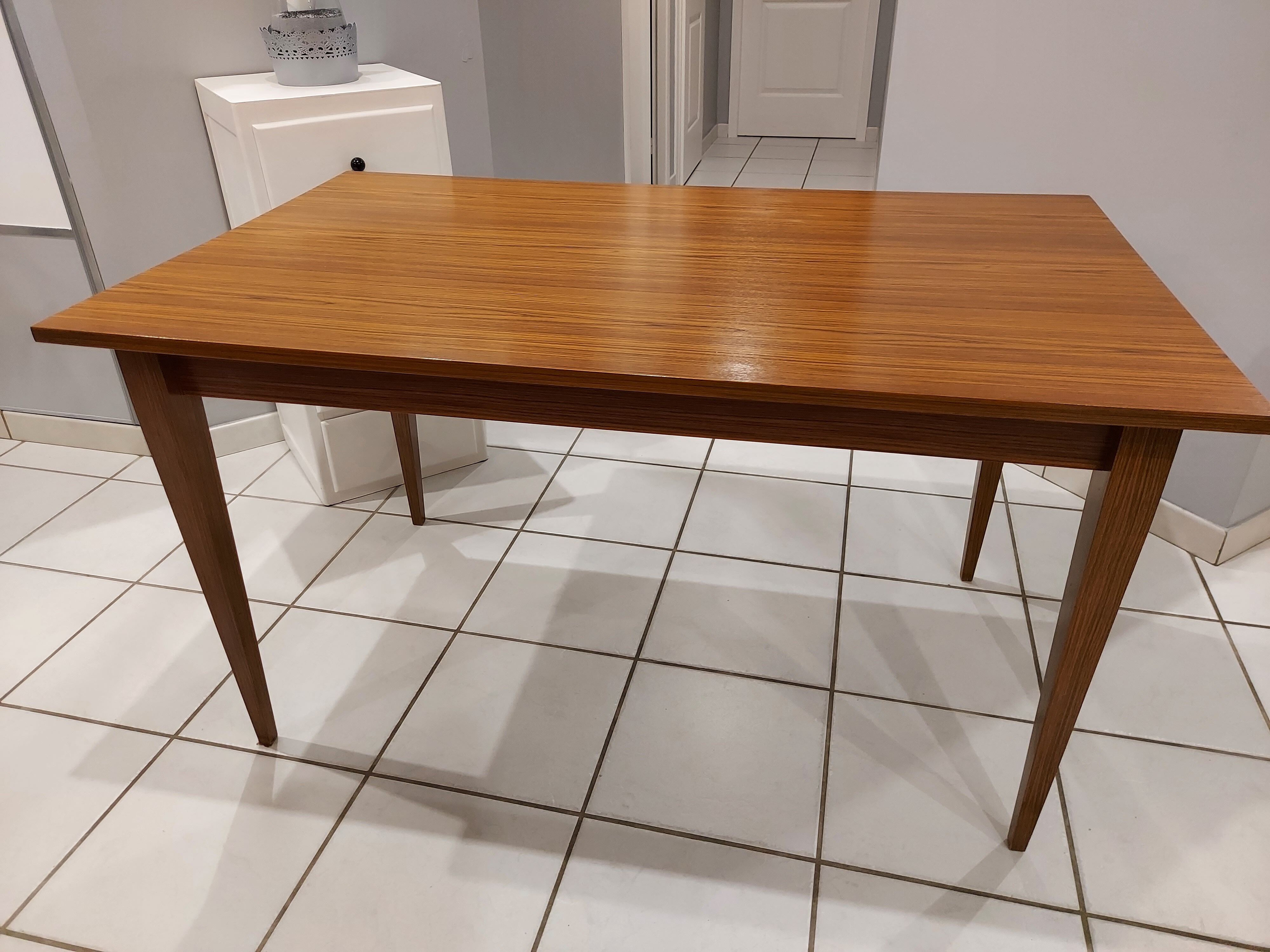 Rectangular dining table veneer rosewood vintage 1970s