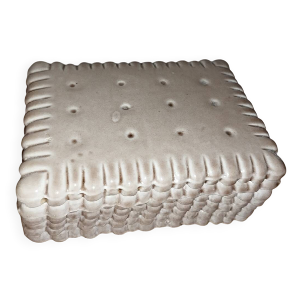 Boîte à biscuits en barbotine vintage imitation Petit Beurre — Beyit