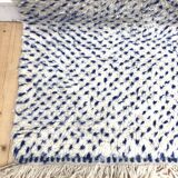 Moroccan Berber carpet Beni Ouarain speckled majorelle blue 3,01x2m