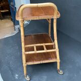 Rattan bar rolling table
