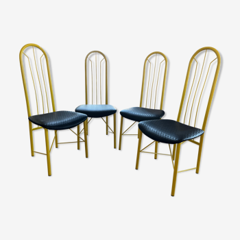 Lot de 4 chaises 80 jaunes