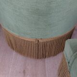 3 fauteuils crapaud en tissu vert