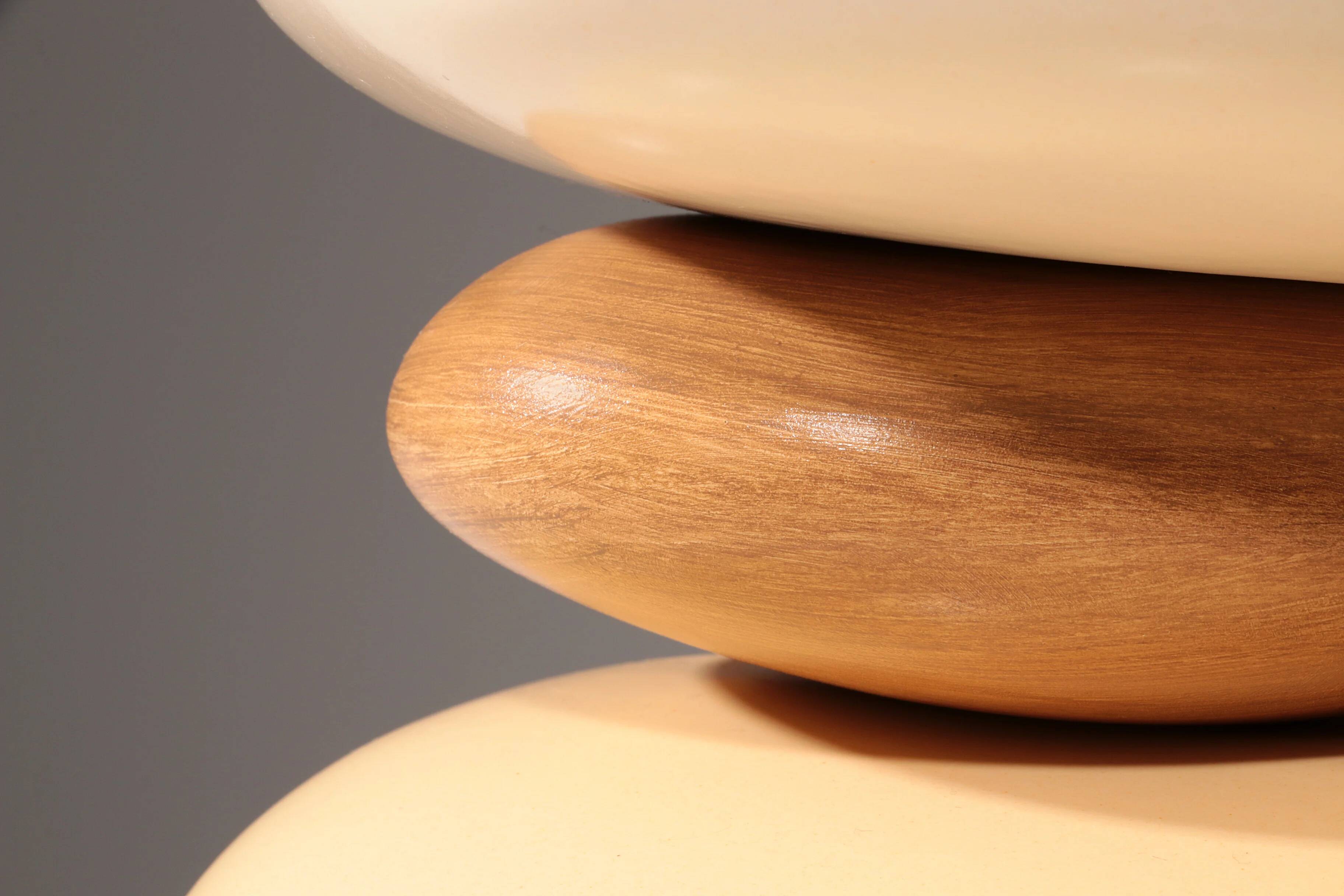 France pebble table lamp by François Chatain, 1980s