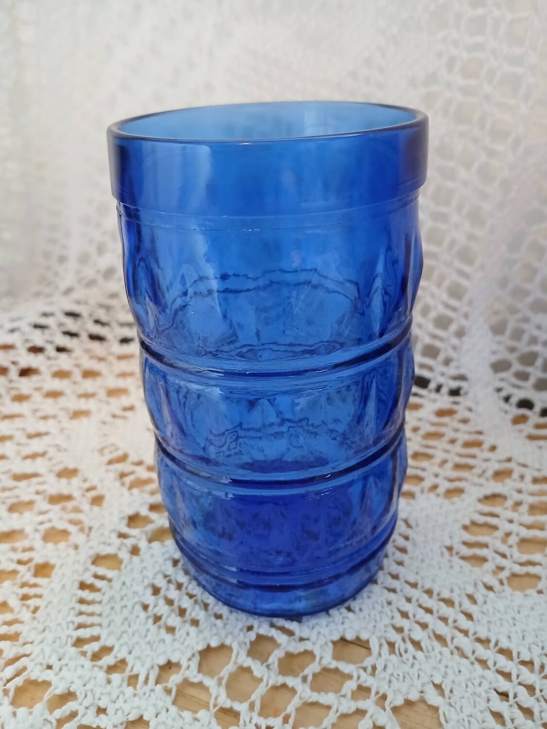 6 antique cobalt blue glasses