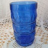 6 verres anciens bleu cobalt